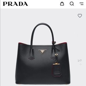 Medium Saffiano Leather Double Prada Bag